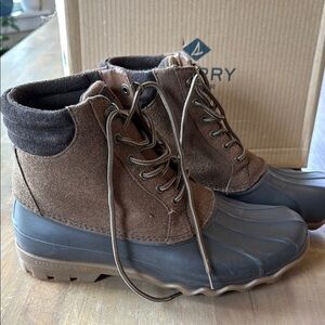 Sperry Men's Brown and Gray Duck Boots